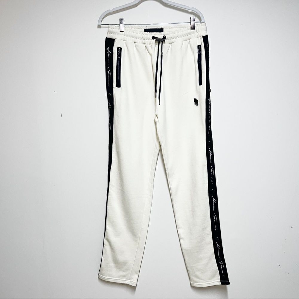 NWOT Homme Femme Signature Cream Black Unisex Track Pants Sz L